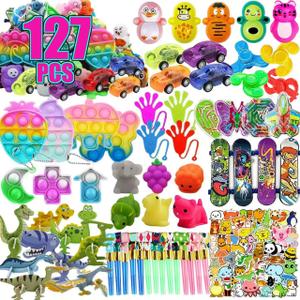 Dilycery 127 Pcs Easter Egg Fillers Fidget Party Favors for Kids, Treasure Box Toys for Classroom, Treasure Chest for Kids Prizes, Goodie Bags Stuffers Pinata Filler, Carnival Prizes