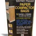 Super Strong Compactor Bags (12 Pack) | Precuffed, Garbage Compactor Bags, Kitchen Bags, Hardware for Kitchen, Paper Trash Compactor Bags, Kitchen Essential, Paper & Plastic Lined Bags