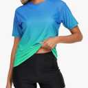 Halcurt Women's Built in Bra Rash Guard UPF 50 Two Piece Swimsuit Shirt and Board Shorts XL