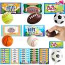 JOYIN 30 Pack Kids Valentines Day Gift Cards with Gift Mini Sports Ball Figure Stress Balls Squeeze Foam Balls for Classroom Exchange Prizes, Stress Relief, Valentine Party Favor Toys