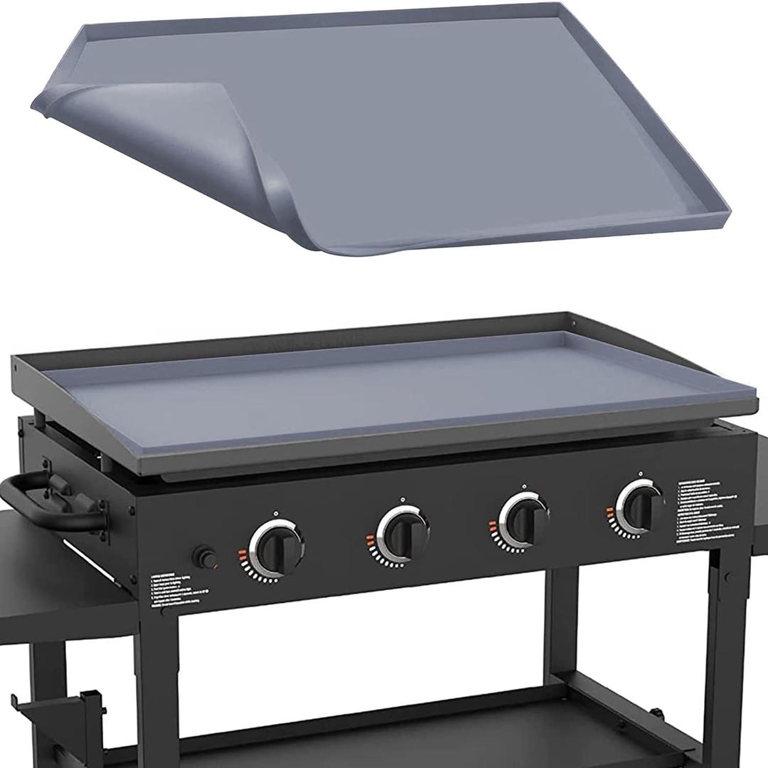 36" Silicone Griddle Mat for Blackstone 36 Inch Grill, Heavy Duty Food Grade Silicone Griddle Cover, Protect Your Grill from Dirt & Rust All Year Round (Gray)