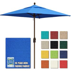 EliteShade USA 10-Year-Non-Fading 6x6Ft Square Market Patio Umbrella, UPF 50+ UV Protection Performance Sun Umbrella, Heavy Duty Commercial Grade Outdoor Table Umbrella with Crank, Windproof Vented Top for Garden, Pool, Deck and Outdoor Playsets, Royal Blue