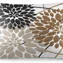 Brown Dahlia Flower Pillow Cases King Size 20x36 Inch Decorative Black and Grey Spring Floral Pillowcases Seasonal Summer Holiday Bed Pillow Covers Soft Pillow Protector for Sleeping