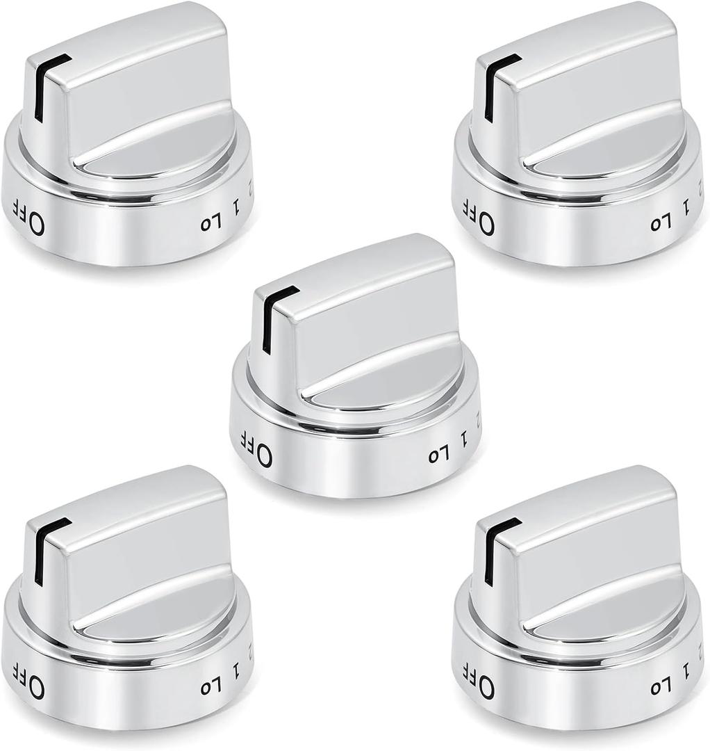 Allstare WB03X24818 222D5786P010 Stove knobs Replacement Parts for GE Stove Parts KIP 5G92 GE Gas Range Burner Cooktop Control Knobs Plastic General Electric Oven knobs 5 Pcs
