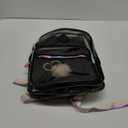 Black Clear Backpack for School, Heavy Duty PVC Transparent Bookbag See Through Backpack for Girls Women College Work Travel