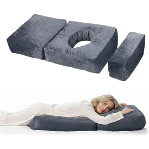 Pregnancy Pillows for Sleeping, 45.3 Inch Pregnancy Massage Pillow Full Body Pillow with Removable Cover & Leg Pillow, Support for Back, Legs, Belly, HIPS for Pregnant Women