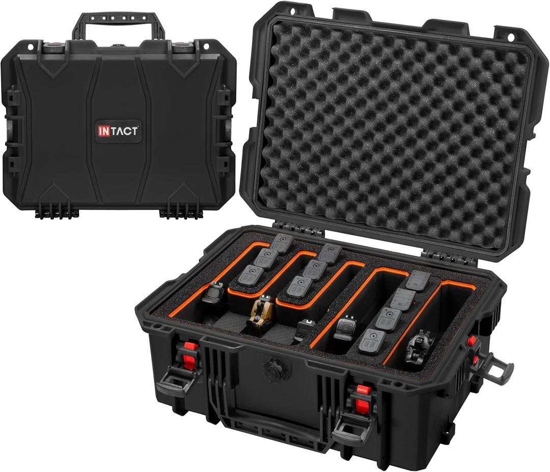 Eylar 18" Intact Stacker Series Hardcase with Recon Rack 5 Gun Adjustable EVA Foam Insert Range Case, 18.31" x 13.89" x 7.87"