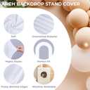 Babenest 7.2Ft Spandex Open Arch Backdrop, Fitted Double-Sided U-Shaped Wedding Arch, Round Top Chiara Stand Cover for Ceremony, Baby Shower, Birthday Party Decoration (White)