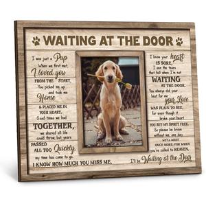 Dog Memorial Wooden Frame - Pet Photo Frame 8''x10'' with Meaningful Quote, in Loving Memory of Pup - Dog Loss Bereavement Keepsake, Wall Hanging, Table Decor - Sympathy Gifts for Pet Lover (Beige)