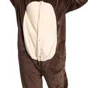PARTTELY Adult Animal Onesie Pajamas - Unisex Plush Fleece Loungewear, Winter Warm Sleepwear for Men Women (Brown, S)