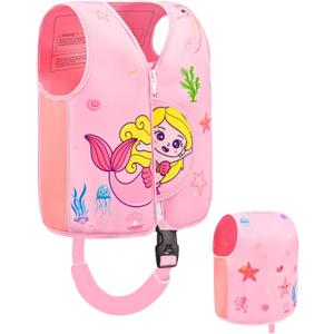 Kids Swim Vest, Toddler Swim Jacket for 20-30-50lbs Boys Girls, Toddler Floaties with Adjustable Safety Strap for Pool, Beach, Boating, Learn to Swim