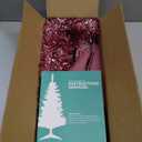 4FT Pink Artificial Christmas Tree with Light, Small Snowy Artificial Xmas Tree, Not Pre-lit mini Pink Tree with Lights for Indoor, Office Lobby & Winter Wedding Centerpiece