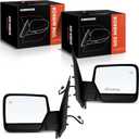 A-Premium Pair (2) Driver and Passenger Side Power Door Mirror | Compatible with Ford Expedition 2011 - Heated Manual Folding Black Outside Rear View Mirror w/Puddle Light
