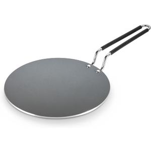 Tramontina Utsava 10.5-Inch Tri-Ply Clad Stainless Steel Ceramic-Coated Curved Chapati Tawa, Nonstick Concave Tava Pan for Roti & Crepe