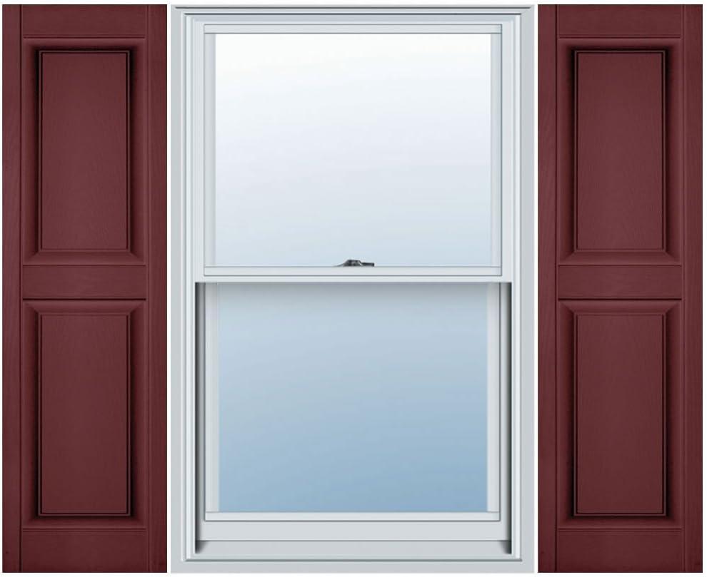 Builders Edge 14.5 in. W x 49 in. H TailorMade Vinyl 2 Equal Panels, Raised Panel Shutters Pair in Wineberry  BEP2140049078 