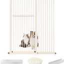 Lumizone Extra Tall Pet Gate 55.12" High Pressure Mounted 46.65"-50.78" Extra Wide (9 Sizes) 1.37" Gap for Cat Dog Stairs Doorway Hallway No Drilling Auto-Close (46.65"-50.78", Cream White)
