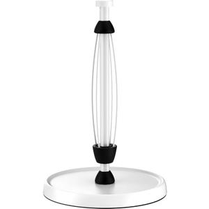 White Paper Towel Holder Countertop, White Kitchen Accessories Decor, Stainless Steel, Weighted Base, Paper Towel Roll Holder Stand with Ratchet Mechanism for Kitchen Bathroom Farmhouse Essentials