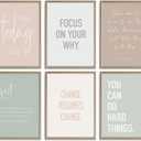 Inspirational Motivational Office Decor Posters Prints Unframed Set of 6, Minimalist Pastel Wall Art Print Decor, Positive Affirmations Team Teamwork Difference Maker Wall Picture,12"x16"unframed