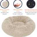 Clearance Round Dog Bed - Premium Comfort for Anxiety Relief - Fluffy & Calming Design with Ultra-Plush Support | Cozy Dog Bed with Super Soft Circle Style (Beige)