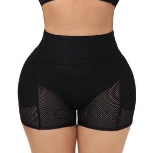 Lu's Chic Women's Padded Shapewear Shorts Hip Padding Lifter Panties Mesh Body Shaper Shorts Shapewear, Large, Black