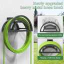 OLV Hose Holder Wall Mount, Outdoor Water Hose Holder Holds 125-ft Hose, Heavy Duty Metal Detachable Hose Hanger Reel Storage Organizer, Hose Rack for Outside Garden Lawn Yard Farm, Black