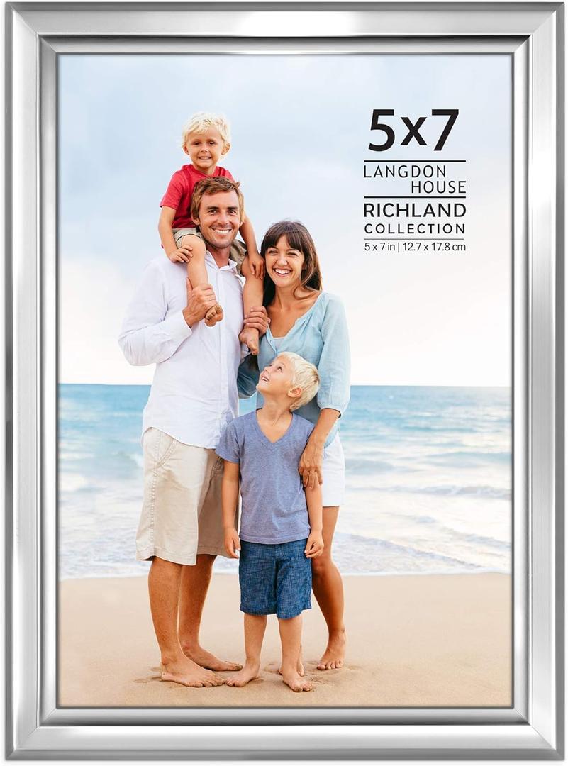 Langdon House 5x7 Silver Picture Frame - Distinguished Edging for Classic Style - Richland Collection