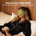 Reversible Full-Cover Meadow Mint White Cotton Eye Mask for Sleep, Adjustable Breathable Wrap, Lightweight Total-Dark Blindfold for Sleep Travel, Holiday Gift Kit for Women Girl Men Adults, Green