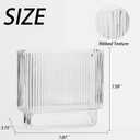 YANWE1 Ribbed Vase, Fluted Glass Vase for Flowers, Clear Flower Vases for Tulips, Modern Vases for Living Room, Dining Table, Office, Bedroom, Mantle, Shelf, Wedding, 7 Inch