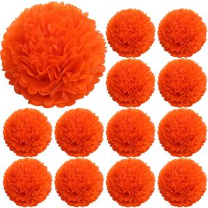 12 Pcs 20 Inches Jumbo Paper Marigold Flowers Heads for Mexican Day of The Dead Dia De Los Muertos Decor The Day of The Dead Ofrenda Altar Party Decoration Halloween Diwali Indian Wedding