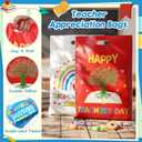 Pasimy 48 Pcs 15 in Large Teacher Appreciation Bags Thank You Teacher Goodie Plastic Bags Bulk with Handle for Candy Gift Treat Party Favors School Staff Supplies