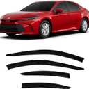 2025 2026 Tape-On Side Window Visor Deflectors for Toyota Camry LE SE XLE XSE Smoke Tinted Rain Guards