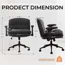 Dowinx Criss Cross Chair with Adjustable Flip-up Arms and Wheels, Comfort Ergonomic Office Desk Armchair with 3 Layer Cushions, Wide Seat Vanity Chair for Home Office, Living Room, Bedroom, Black, 33.07 inches x 26.77 inches x 35.83 inches