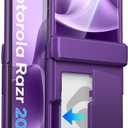 ASAFCASE for Motorola Razr 2026 Phone Case with Card Holder, Rugged Hinge Protection, Outer HD Screen Protector, Military Grade Drop Protection, Durable Hard Wallet Case for Razr 2026, Dark Purple