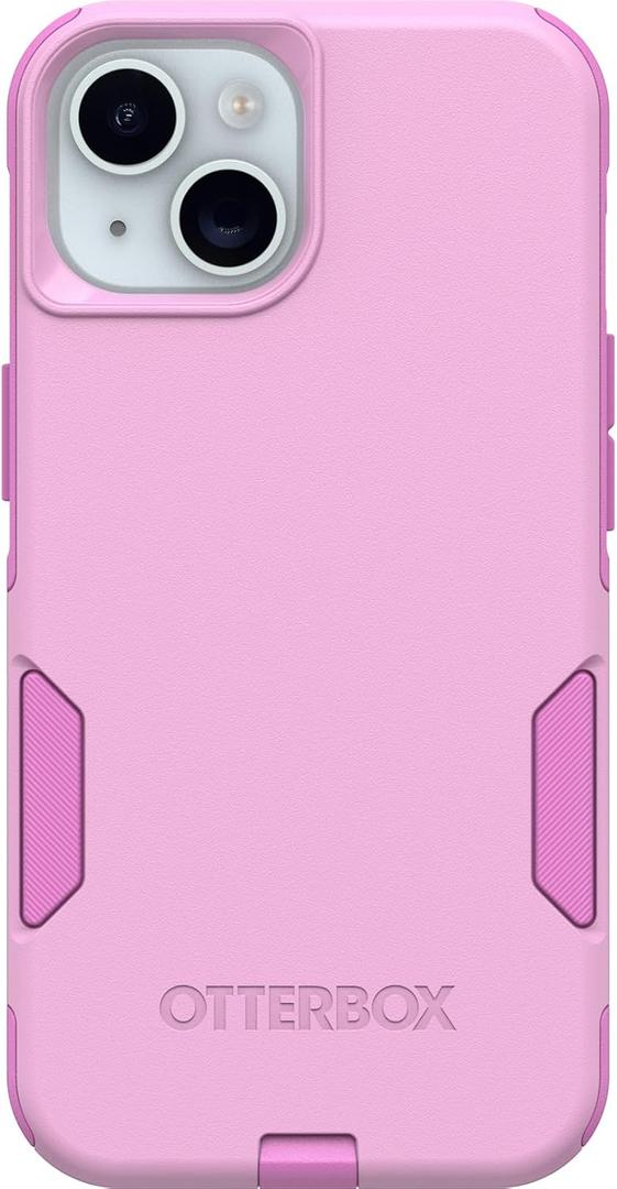 OtterBox iPhone 16e, 15, 14, & 13 Commuter Series Case - Run Wildflower (Pink), Slim & Tough, Pocket-Friendly, with Port Protection