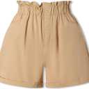 SANGTREE Girl's Casual Ruffled Paperbag Waist Shorts, 3 Years - Women 3XL (6-7 Years)