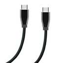 Zgear DC-USBCCB6M-BC Cable, Nylon Fiber, Black/Chrome 6 Foot