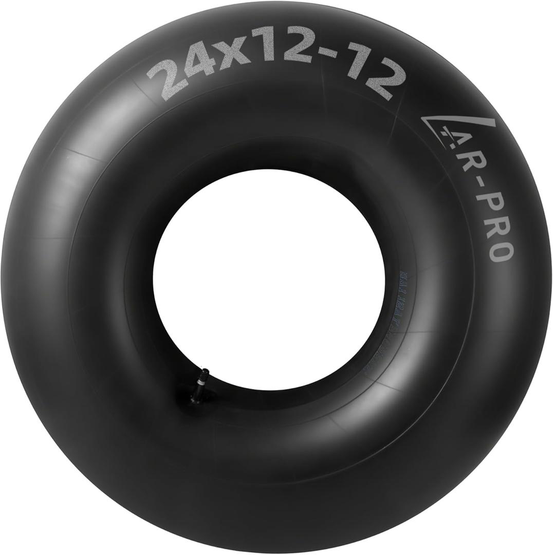 AR-PRO Relacement 24x12-12 Heavy-Duty Inner Tubes for ATV, Lawn Tractor, Mowers, Golf Cart, Snow Blowers, and More - With TR13 Straight Valve Stems - Made from Durable Butyl Rubber