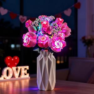 BRIKSMAX 2.0 Light Kit for Lego-Bouquet of Pink Roses -Innovative Led Lighting Compatible with Lego The Botanical Collection 10374, Valentine’s Day Gift (Model Not Included)