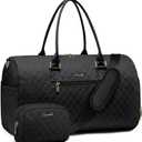 LOVEVOOK Travel Duffle Bag, Weekender Bag for Women with Toiletry Bag, Carry on Overnight Bag with Shoe Compartment, Gym Duffel Bag with Wet Pocket, Mommy Hospital Bags for Labor and Delivery (Large, Black)