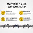 8 Inch Chainsaw Chain 34 Drive Links 3/8" LP Pitch, .043" Gauge, Low kickback, Lubrication System Chainsaw Blade fits Craftsman, Echo, Homelite, Poulan, Ryobi, Wrox, etc, KP-R34 (3 Pack)