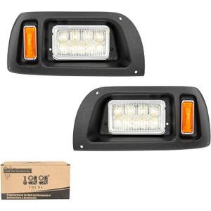 10L0L Golf Cart Headlights for Club Car DS (1993+) - Driver & Passenger Side Replacement, 12V Bright Headlights Direct Fit Gas/Electric Models, OEM# 101988002 101988001