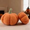 Pumpkin Pillows Halloween Fall Plush Stimulate Pumpkin Throw Pillows Stuffed Pillows for Thanksgiving Halloween Decora 12”and 8“ 2pcs Orange