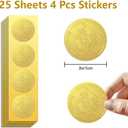 Peacoblue Gold Foil Sticker Seal Embossed 2 Inch 100Pcs Leo, Self Adhesive Golden Around Embossing Decals for Invitation Certificate Envelope Seal Gift Card Decoration