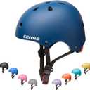 Kids Bike Helmet,Toddler Skateboard Helmets for Ages 2-3-5-8-14 Years Boys GirlsAdjustable Multi-Sport Bicycle Skateboarding Football Roller Skating Scooter Rollerblade Balance Bike Helmet (Navy), Size: M(20.5"-22"/10-16 years)