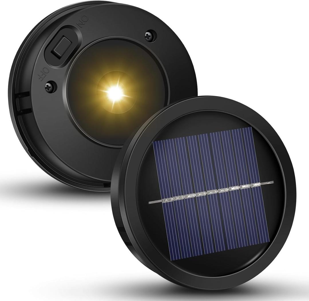 HELESIN Replacement Solar Light Parts, 2 Pack Lights Replacement Top,Waterproof Solar Light Inserts for Hanging Lanterns, DIY Box Top DIY Outdoor Garden Patio Decor (Warm Yellow, 3.35in