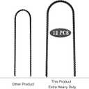 12 Pack Trampolines Wind Stakes, 12-Inch Extra Heavy Duty U Shaped Coated Rebar Stake Safety Ground Anchors Steel Trampoline Anchors for Huge Garden Decoration