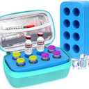 YOUSHARES Insulin Vial Cooler Travel Case - 8 Slots Freezable Ice Brick Organizer for Peptide Vials, GLP-1 Fridge Holder Diabetic Small Bottle Refrigerator for 10ml U-100 Vials (02 Light green)