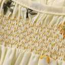 JEELLIGULAR Baby Girl Summer Dress Smocked Flutter Sleeve A-Line Beach Dresses with Back Button Toddler Sundress (Beige)