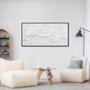 Large Hand-Painted Oil Painting on Canvas Black Frame White Textured Wall Art Abstract Minimalist 3d Artwork Neutral Wall Picture Home Decor for Living Room Bedroom Office Ready to Hang 48x24inch
