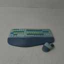 Wireless Ergonomic Keyboard and Mouse Combo with PU Wrist Rest, Carpal Tunnel Keyboard, 2.4G Colorful Split Ergo Keyboard, Comfortable Natural Typing, Compatible with PC/Laptop (Blue)  